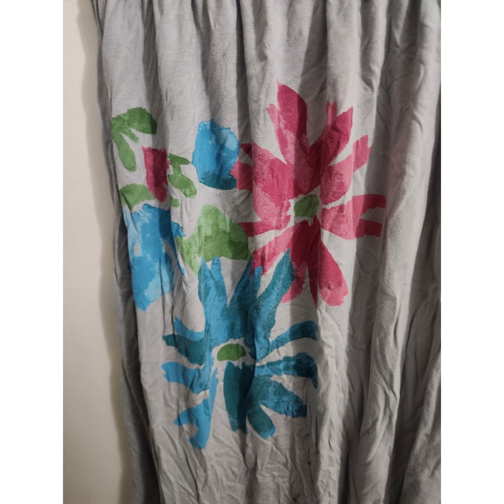 Old‎ Navy Womens Grey Floral Smocked Strapless Maxi Tube Dress Large Boho Summer - Picture 2 of 6